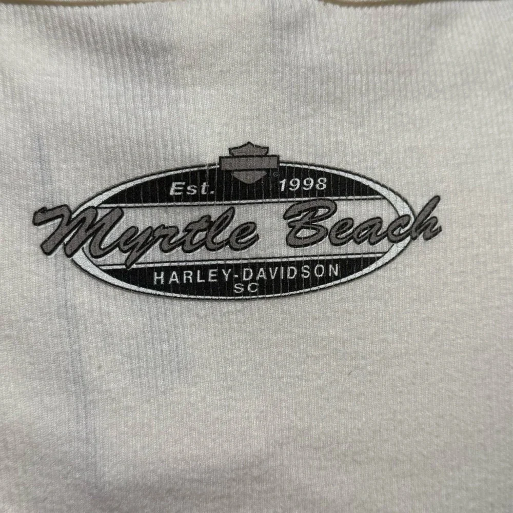 Harley Davidson White Ribbed Tank Top Studded Myrtle Beach NWT Women M 2010 Y2K - Picture 6 of 7
